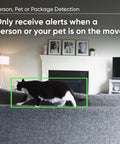 Indoor And Outdoor Plug In Smart Security Camera With AI Motion Alerts detecting pet movement indoors.