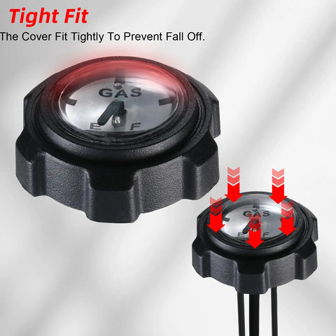 Fuel Gauge Gas Cap With Built In Gauge For Ranger UTV 400 500 700 Replacement OEM 1240119, close-up view showcasing tight fit.