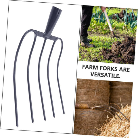 Practical Manure Fork For Efficient Yard Cleanup And Lawn Care With Durable Iron Pitch Fork Design shown in various uses.