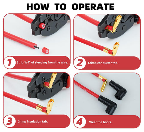 Pro Spark Plug Wire Crimping Tool Kit With Ratchet Crimper For Crimping Stripping And Cutting 7 To 8.5mm Spark Plug Wires
