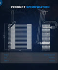 Product specifications for Beats The Heat AC Evaporator Core For Dodge Ram 1500 2500 3500 2002 To 2006, aluminum, direct replacement.