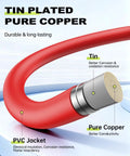 Cross-section of 6 AWG Battery Cables With Terminals 12 Inch Silicone Insulated Tinned Copper Power Inverter Cables For Automotive Solar Marine Boat RV ATV Car Motorcycle Built Tough For Heavy Duty Rigs