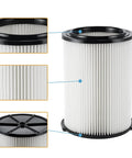 Pro Grade Vacuum Filter Replacement For Wet Dry Vacuums 6 To 16 Gallon Models Compatible With WD06000 WD16600 displayed with details