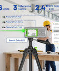 Outdoor Long Range Green Laser Measure With Camera And Bluetooth on tripod, 2.4" color LCD, 6 units, 3 reference points