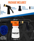 Package includes Foam Cannon Car Wash Gun With Microfiber Mitt, No Pressure Washer Needed, Turns Garden Hose Into Powerful Foam Sprayer