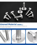 50 Piece Drop In T Slot Bolts Set With Hammer Head T Shaped Screws In Stainless 304 M5 M6 Lengths 12mm 16mm 20mm 25mm 30mm 35mm Drop In Stud Sliding T Bolt For T Track featuring various lengths and hammer head design.
