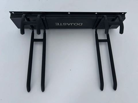Garage Wall Organizer With Heavy Duty Wall Mounted Tool Racks for garage, black steel, wall mount view, hooks visible