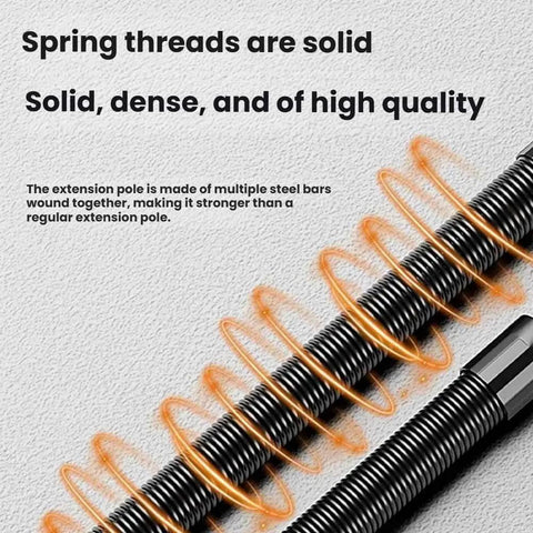 Close-up of metal spring threads on a 1/2 Inch Flexible Shaft Extension Tool for Auto Repair, showing high-quality solid construction.