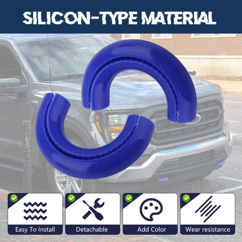 Front Tow Hook Cover Set For Ford F150 2004 To 2025, Toyota Tundra 2017 To 2021, Bronco Base Big Bend Outer Banks 2021 To 2025 in blue