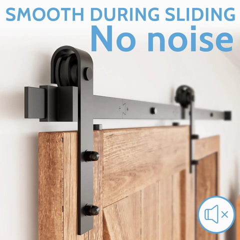 Six Foot Sliding Barn Door Hardware Kit With 265 Lb Capacity Fits Doors Up To 36 Inches Includes Barn Handle Pull Hook Guide