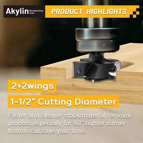 Slab Flattening Router Bit With Half Inch Shank And One And A Half Inch Cutting Diameter CNC Spoilboard Surfacing Bit shown in use