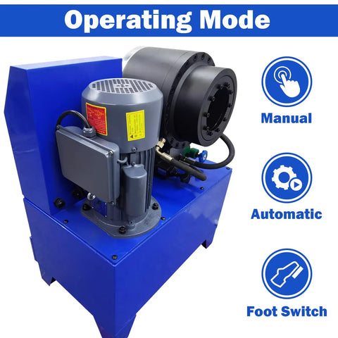 Heavy Duty Automatic Electric Hydraulic Hose Crimping Machine 3600KN with foot switch and motor for manual and automatic operation.