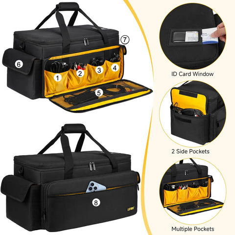 Go-To DJ Gear Bag With Six Removable Dividers And Laptop, Microphone And Cable Slots, Gig-Ready Travel Organizer for DJs and Musicians