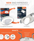 New and improved 4-Inch Color Selectable Canless Recessed LED Kit With Narrow Beam Adjustable Gimbal Trim J-Box Free White