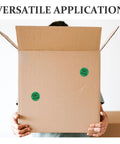 Quality Control Round Labels Pack 500 Self Adhesive QC Pass Stickers, green round labels on cardboard box