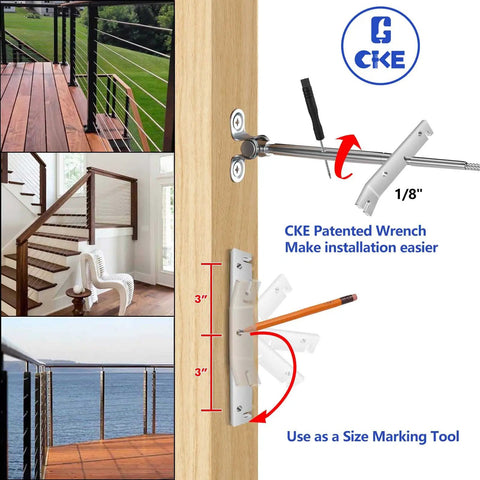 30 Pairs One Eighth Inch Cable Railing Hardware Kit With Swage Toggle Turnbuckle For Wood Posts, T316 Stainless Steel Deck And Stairs System