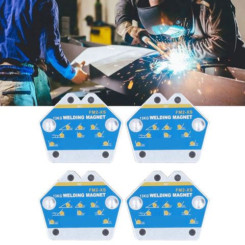 Heavy Duty 4 Piece Magnetic Welding Positioner Kit With Strong Suction Holds Up To 13KG for precise multi-angle welding.