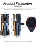 Premium Adjustable 2 In 1 Cup Holder Expander For Tesla Cybertruck Console Drink Stand dimensions with base size and height measurements.