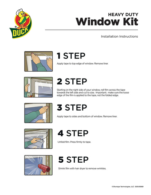 Max Strength Window Insulation Kit For Winter Drafts, Heavy Duty Shrink Film Insulator, Easy Install Fits Patio Doors And Large Windows, Indoor Installation With Tape, Clear 84 By 120 Inches, 1 Pack