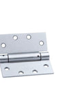 Brushed Chrome Steel Spring Door Hinge Set Of 3 4.5 By 4.5 Inches Self Closing Hinges For Doors Smooth Operation