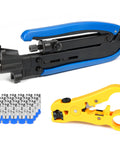 Heavy Duty Coax Cable Crimp Tool Kit With Rotating Head For RG6 RG11 RG59 F Connectors, Adjustable Pressure, Includes 20 Pcs F Compression Connectors