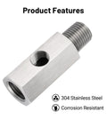 EVIL ENERGY stainless steel 1/4 NPT oil pressure sensor tee adapter with 1/4 NPT female to male and 1/8 NPT female port