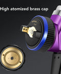 Professional HVLP Spray Kit With 600Ml Cup And 1.3Mm Nozzle detailed view of high atomized brass cap and nozzle.