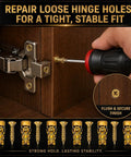 30 Pcs Heavy Duty Expansion Screw Kit, No Sweat Door Hinge Thread Repair Set, Tough Nails anchoring loose cabinet hinges.
