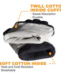 14 Inch Heat Resistant Leather Welding Glove With Kevlar Stitching showing cotton interior for comfort and durability