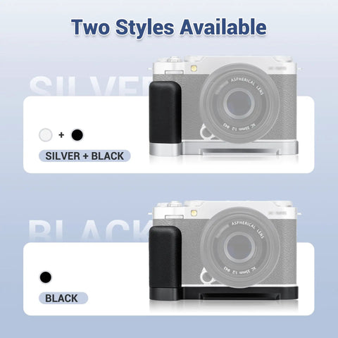Two style options for Hand Grip For Fujifilm X M5 Camera With L Shape Bracket Built In Arca Quick Release Plate And Battery Access