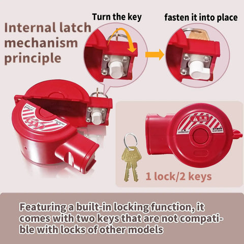 Universal Gate Valve Lockout For Outdoor Faucets And Spigots, Hose Bib Lock For 1 To 2.5 Inch Valves, Rustproof ABS Cover with keys