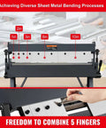 24 Inch Box And Pan Brake Metal Bender 0 To 130 Degree Sheet Metal Tool Portable Bend Press for 20 Gauge Steel and 14 Gauge Aluminum