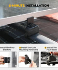 Crab Mounting Kit For Solar Panels On Cars With Cross Bars And Roof Racks Clamps That Fit Most Luggage Racks Without Drilling 100 To 200W setup.
