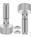 M6 Stainless Steel Retractable Spring Plunger With Knurled Grip Handle Self Locking Pin Bolt, heavy duty 2 piece set with nuts.