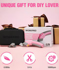 Workpro 4V Cordless Electric Scissors With Rechargeable Power Shears For Effortless Cutting Plastic And Cardboard Fast Speed Up To Ten Thousand RPM Includes Two Durable Blades Lightweight Design Ideal For Crafters And DIY Projects Quick Charging Battery with carrying case and gift boxes.