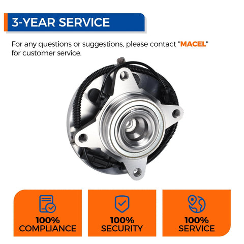 Beefy Front Wheel Bearing Hub Assembly Direct OE Replacement For 2011 2014 Ford Expedition RWD 2011 2014 F 150 RWD And 2011 2014 Lincoln Navigator RWD With ABS Six Lug Wheel Hub Compatible With All Weather