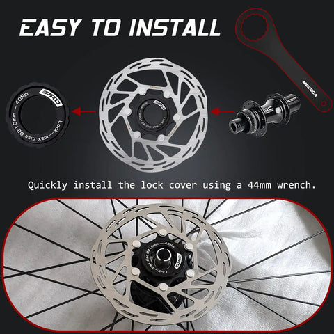 Beefy Center Lock Disc Brake Rotor 140mm 160mm 180mm 203mm For MTB And Road Bike Stainless Steel Easy Install Instructions