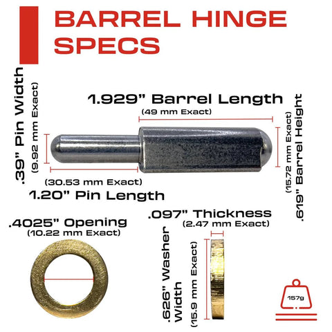 Beefy Heavy Duty Weld On Bullet Hinge for Gates and Doors with dimensions and specifications detailed in image.