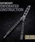 Black Stainless Steel Balisong Trainer With Safe Unsharpened Blade And Sure Spring Latch Fully Dull Practice Knife for tricks