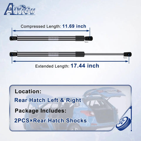 Built Tough Rear Hatch Shock Strut For 2005 2013 Chevrolet Corvette Liftgate, 11.69" compressed, 17.44" extended, includes 2 pcs.