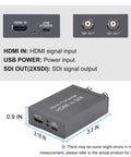 Dont Sweat The Cable Crunch With This HDMI To SDI Converter Featuring Dual SDI Outputs And Native Audio Embedding For Clean 1080P Feed, showing ports.