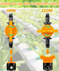 Quarter Inch Drip Irrigation Fittings Kit, 220 Pcs For Drip Systems Including Valves Nozzles Micro Drips Four Way Cross Tees