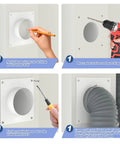 Four Inch Galvanized Steel Duct Connector Flange And Dryer Vent Wall Plate Square To Round Adapter With Included Mounting Screws Built Tough White Plate for installation guide steps