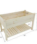 Outdoor Wood Raised Garden Bed With Elevated Planter Box And Storage Shelf, Spacious 48 Inch Long Garden Bed For Vegetables And Flowers.