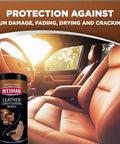 Top Shelf Leather Cleaner And Conditioner Wipes With Cloth Scrub Out Stubborn Grime While Leaving A Slick Protectant Layer in car interior.