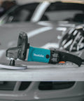 Close-up of 7-Inch Polisher With Pro Grade Variable Speed Dial, Constant Speed Under Load, Soft Start, Rubberized Loop Handle