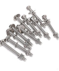 All In One 5/16-18 Stainless Steel Hex Bolt Set With Nuts, Washers And Lock Washers, Fully Threaded 304 Bright Finish, bolts arranged