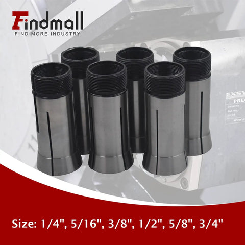 5C Square Collet Set 6 Piece 1/4 To 3/4 Inch Fits Lathe Machining And Turning Pro Grade Durable Collets Displayed
