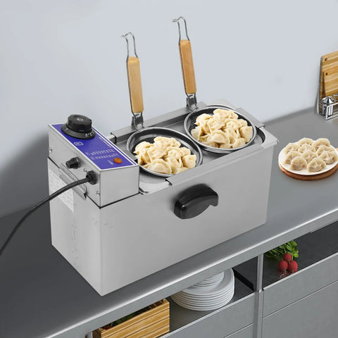 Two Hole Electric Noodle Cooker With Dual Baskets 110V 1200W Stainless Steel Pasta Cooker boiling noodles