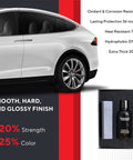 80 Percent SiO2 Nano Ceramic Coating for Cars, Hydrophobic Paint Protection kit with bottle and applicator beside car